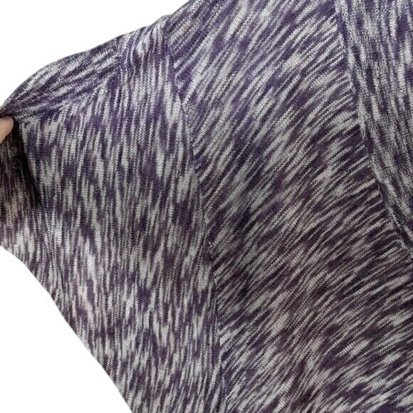 2/$15 Hinge Short Sleeve Sweater Purple XS Space Dye Geo Dolman Sleeve Batwing - Picture 3 of 7